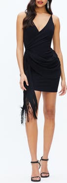 Dress the Population Alida Crepe Fringe Dress