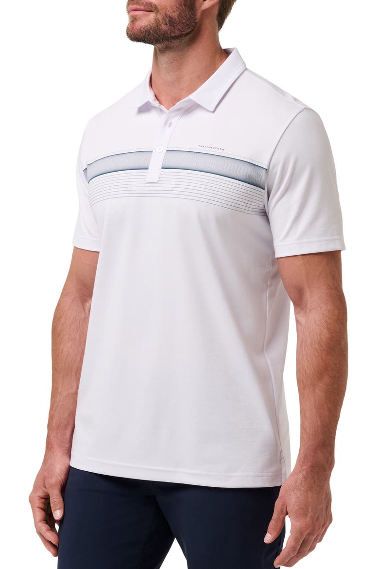Perfect View Chest Stripe Cotton Blend Piqué Polo, Alternate, color, WHITE