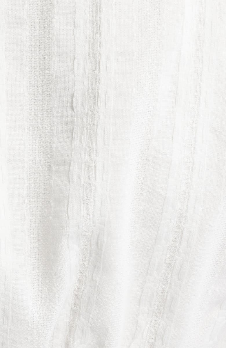 All in Favor Smocked Tie Front Crop Top, Alternate, color, White