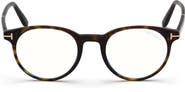 TOM FORD 49mm Round Blue Light Blocking Glasses