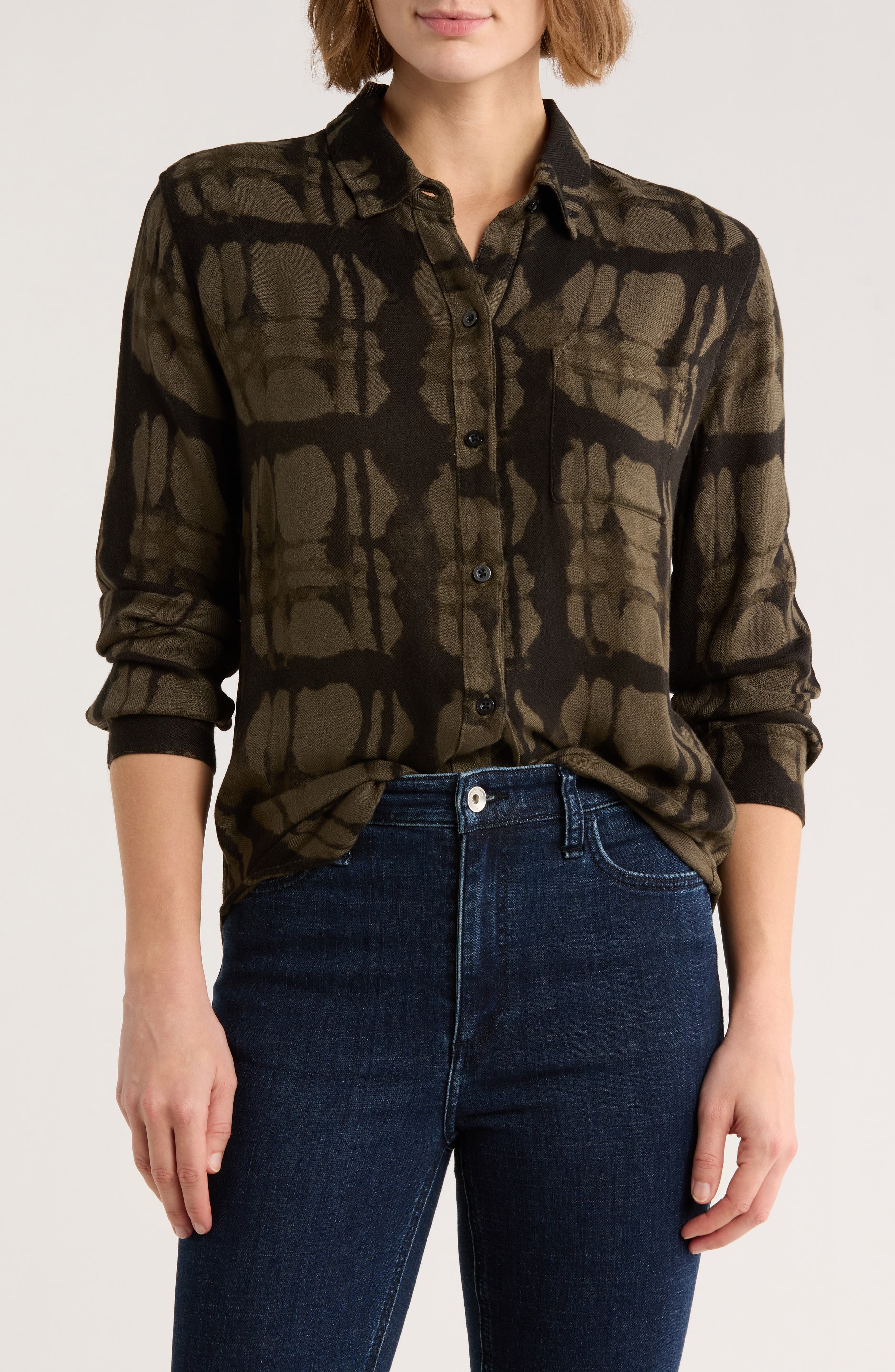 Rails Hunter Watercolor Plaid Button-Up Shirt