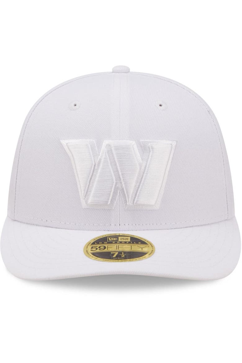 Men's New Era Washington Commanders White on White Low Profile 59FIFTY Fitted Hat, Alternate, color, White