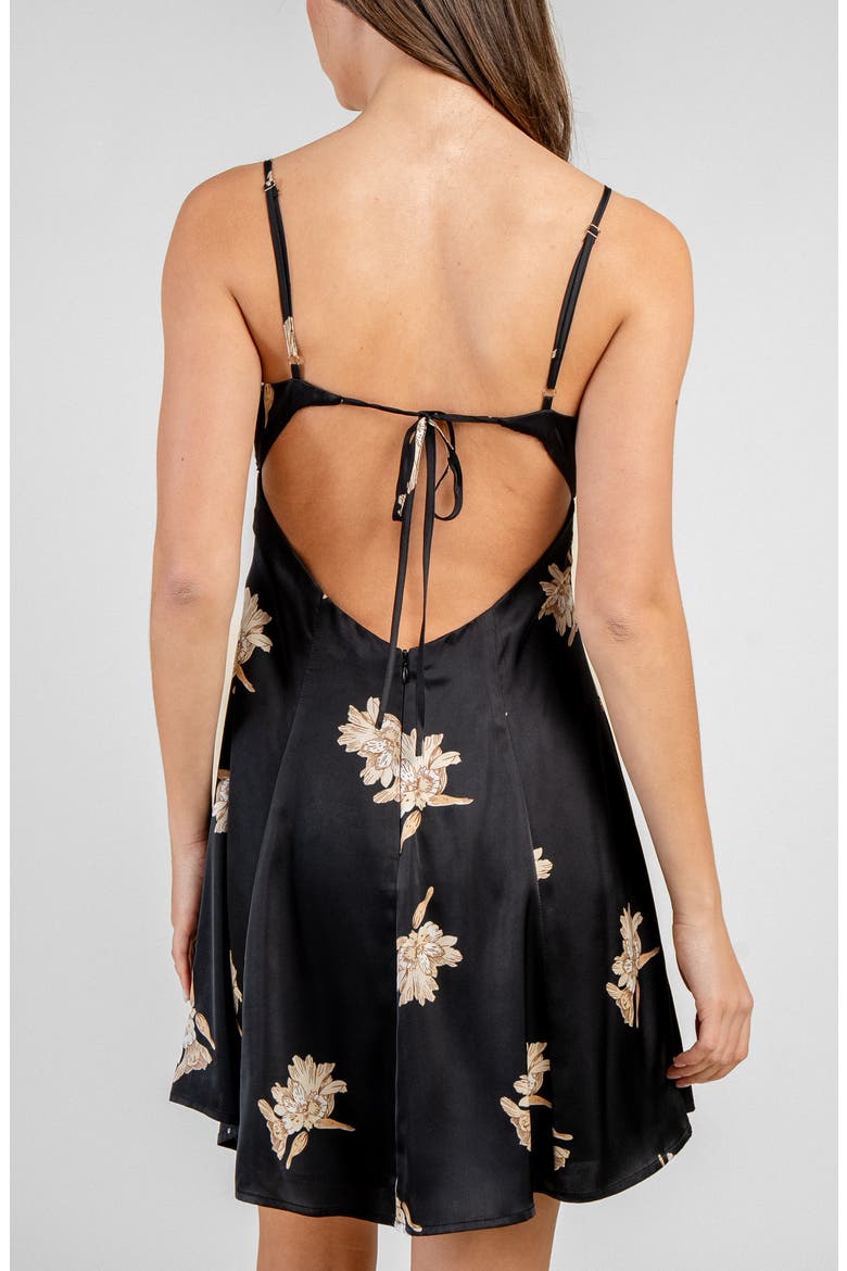 Lace Bodice Swing Minidress, Main, color, BLACK