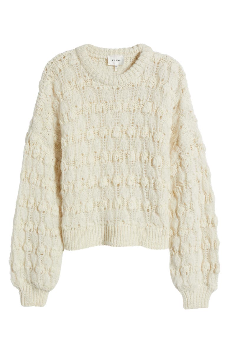 FRAME Open Stitch Alpaca Blend Crewneck Sweater, Alternate, color, Cream