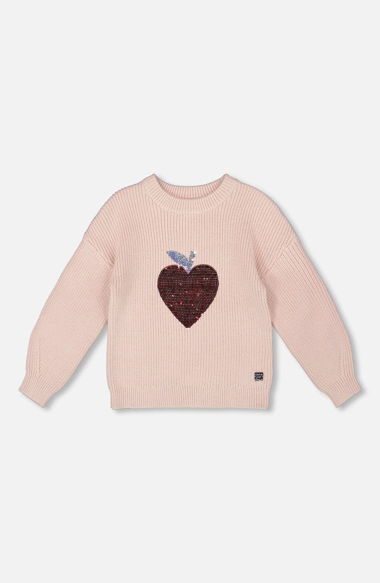 Deux par Deux Knit Sweater with Sequin Heart, Main, color,