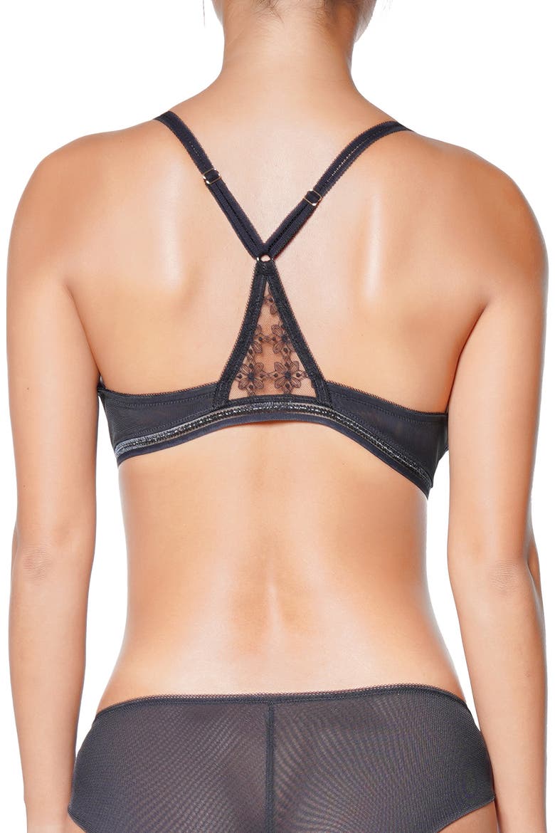 Café Fleur Wireless Bra, Alternate, color, BLACK