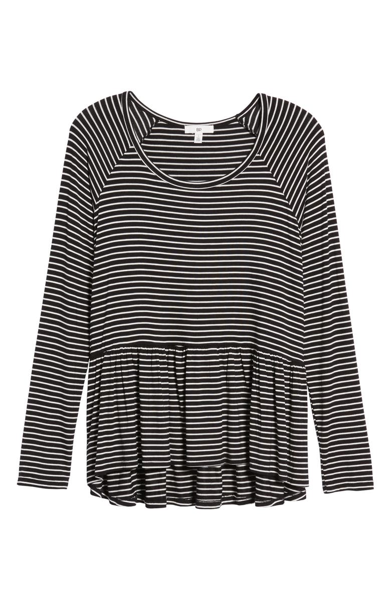 BP. Stripe Peplum Tee, Alternate, color, 