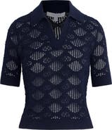 Favorite Daughter The Courtside Open Stitch Polo Sweater