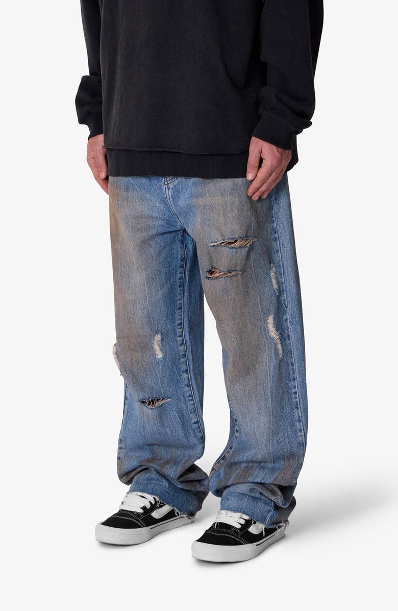 mnml Ultra Baggy Ran Over Rip Jeans, Alternate, color,