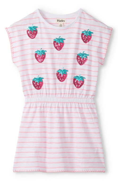 Hatley Babies'  Kids' Strawberry Sequin Cinch Waist Dress In White