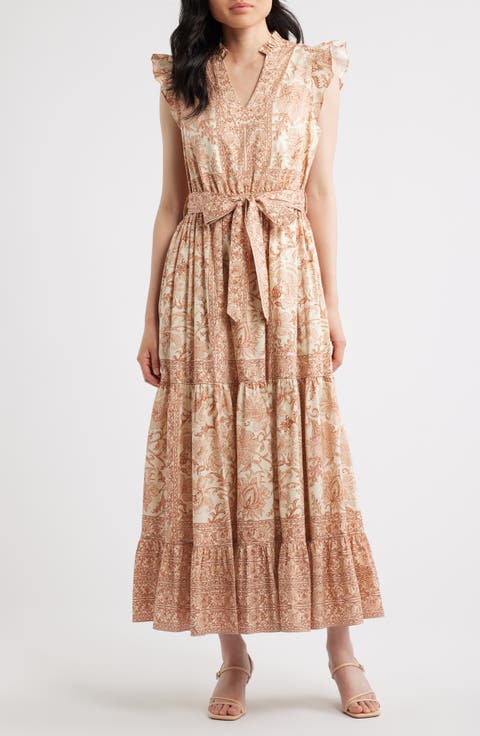 The Eden Print Tie Waist Maxi Dress
