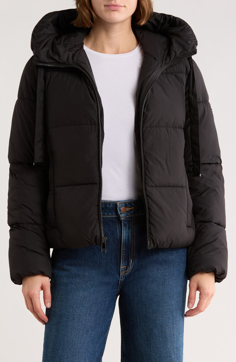 BCBGeneration Cloud Hooded Puffer Jacket, Alternate, color, Black