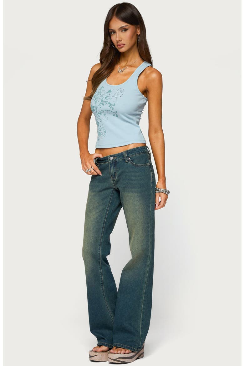 Veila Rhinestone Ribbed Graphic Tank, Alternate, color, LIGHT-BLUE