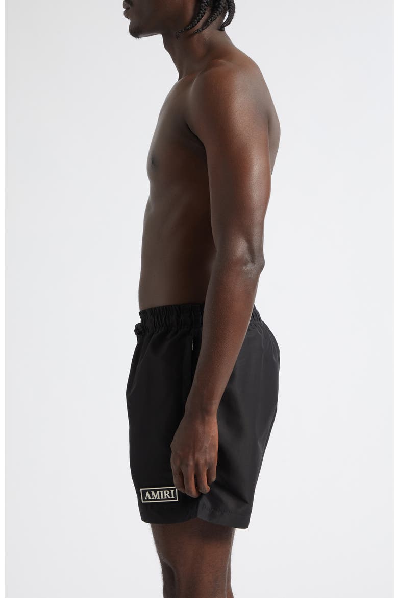 MA Core Logo Swim Trunks, Alternate, color, BLACK