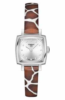 Tissot Lovely Wild Diamond Leather Strap Watch, 20mm