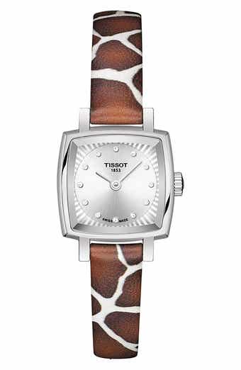 Tissot Lovely Wild Diamond Leather Strap Watch, 20mm