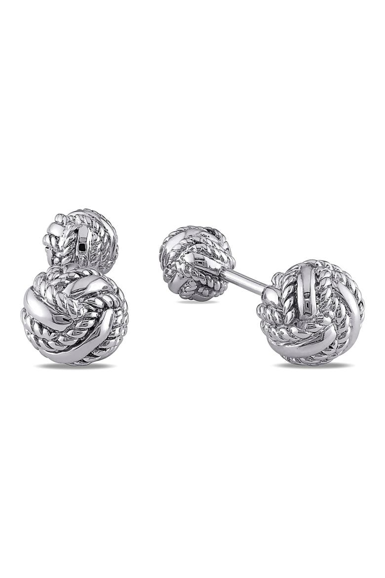 Knot Cuff Links, Main, color, SILVER