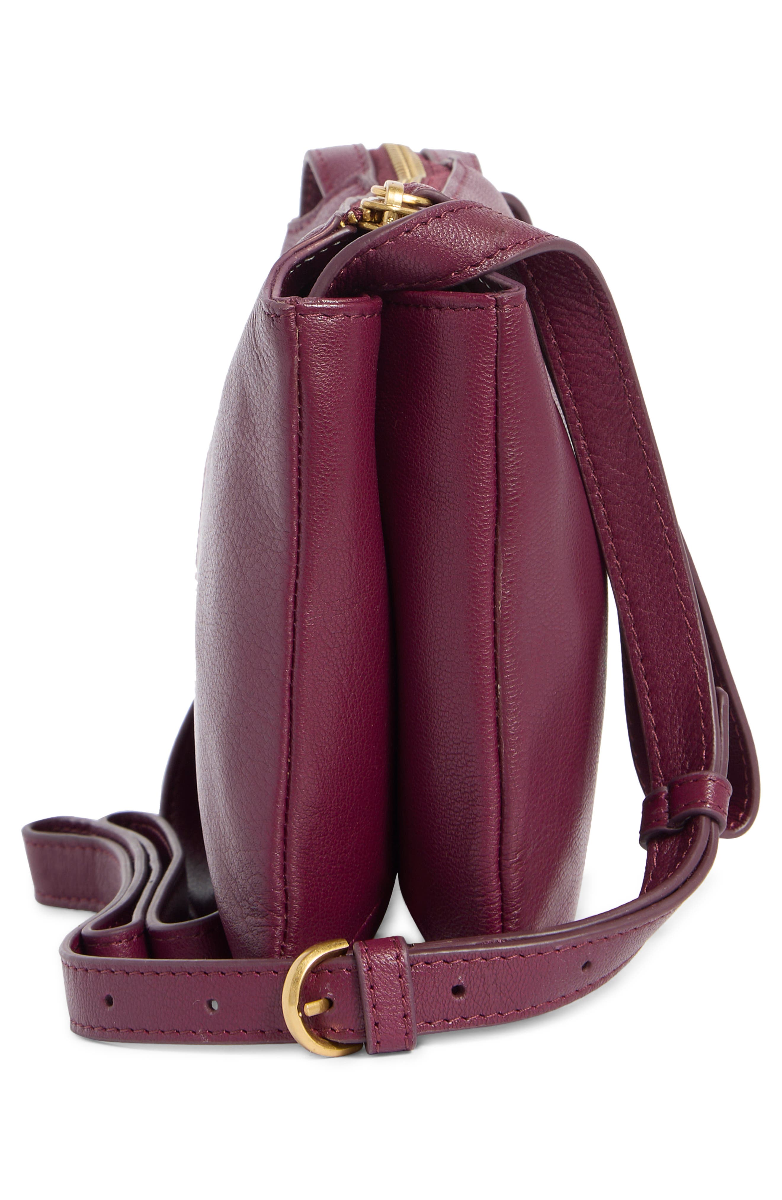 Vince Camuto Laney Leather Crossbody Bag, Alternate, color, Dark Pink