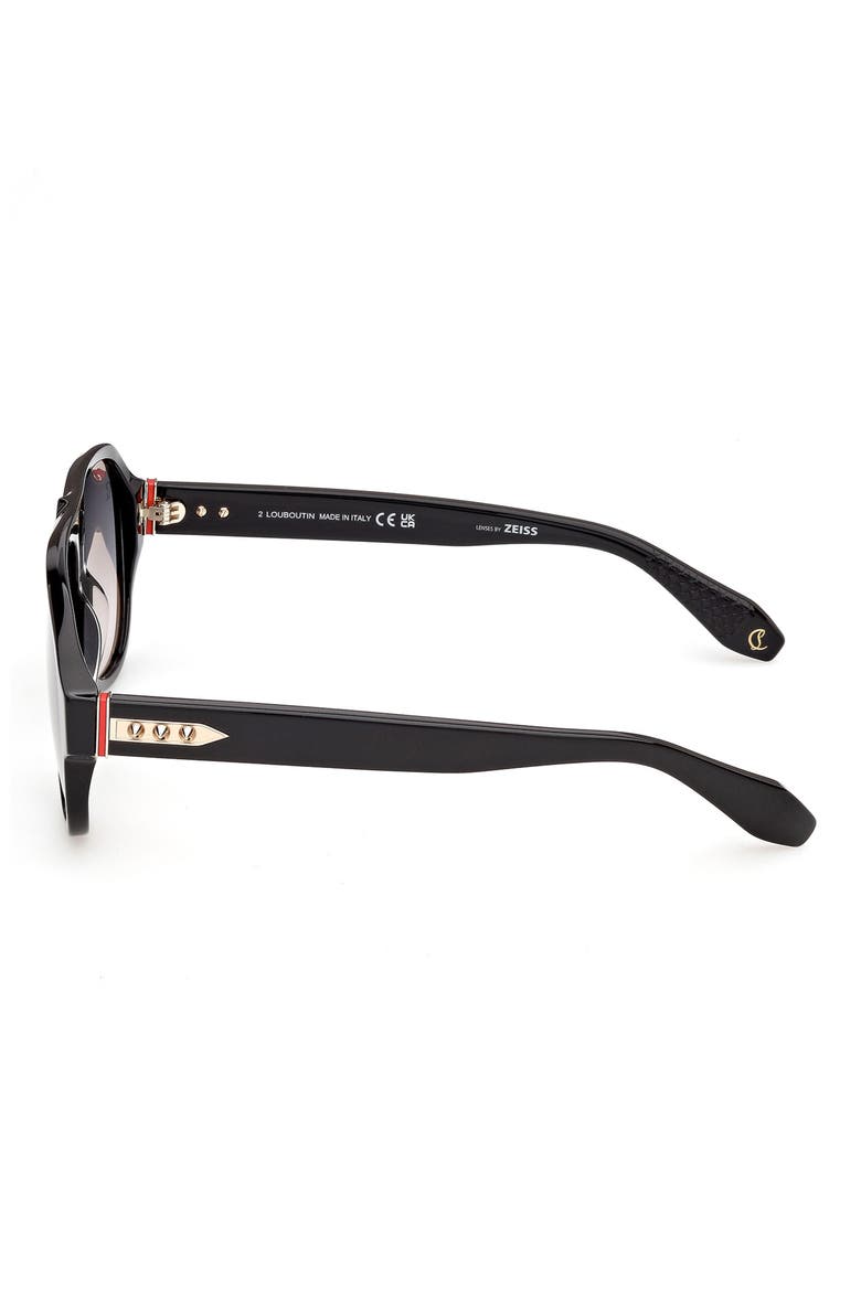 58mm Gradient Pilot Sunglasses, Alternate, color, BLACK / SMOKE ZEISS LENS