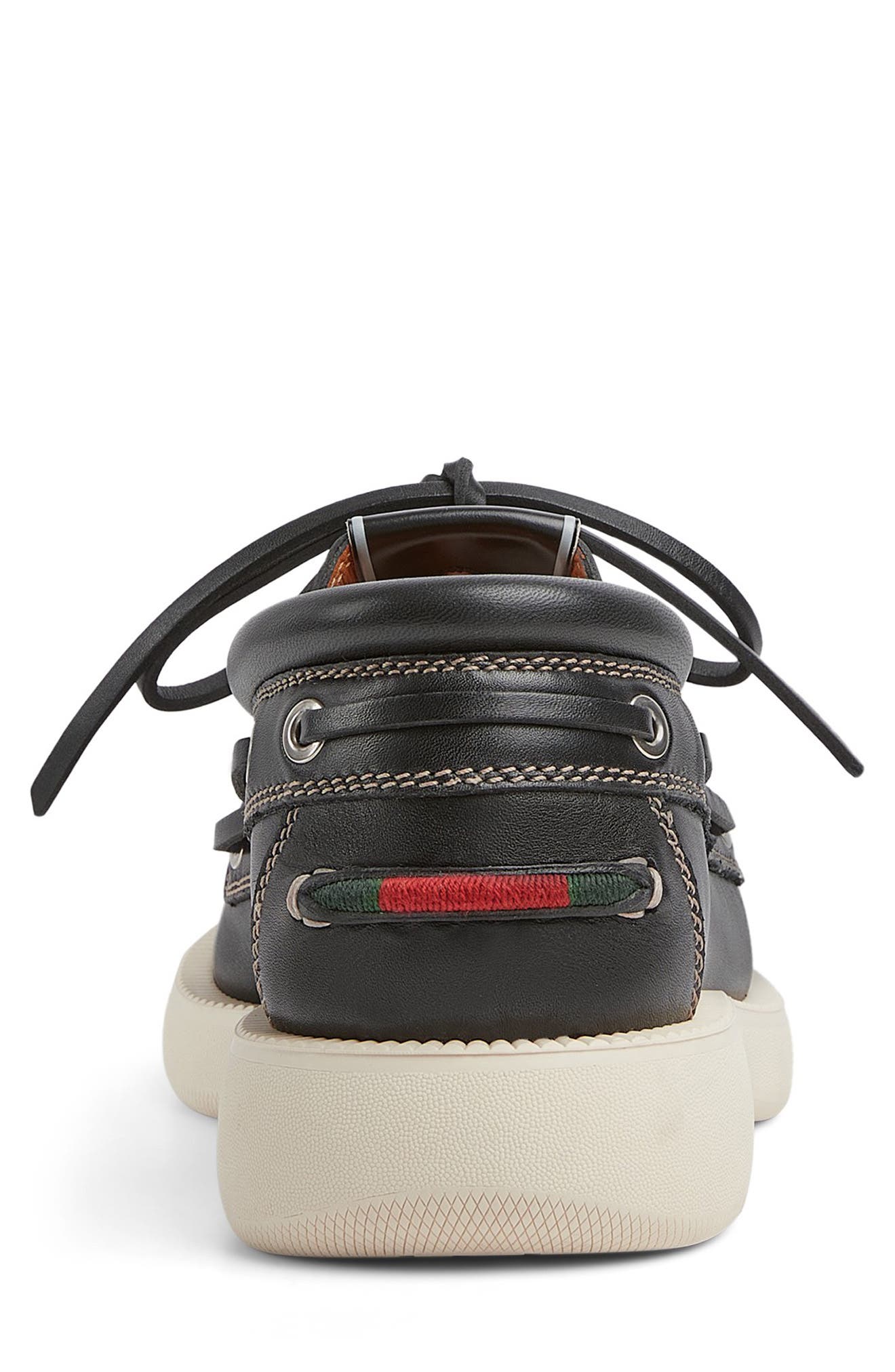 Gucci Kaveh Boat Shoe, Alternate, color, Black
