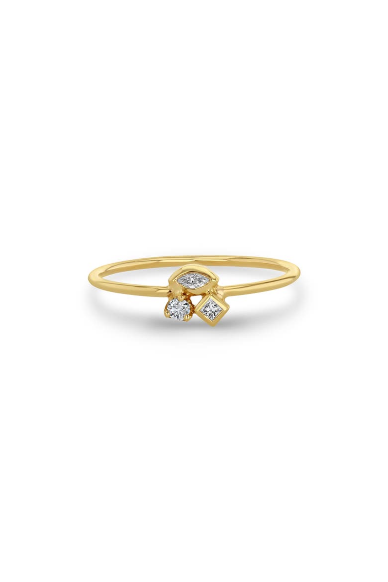 Diamond Cluster Ring, Main, color, 14K YELLOW GOLD