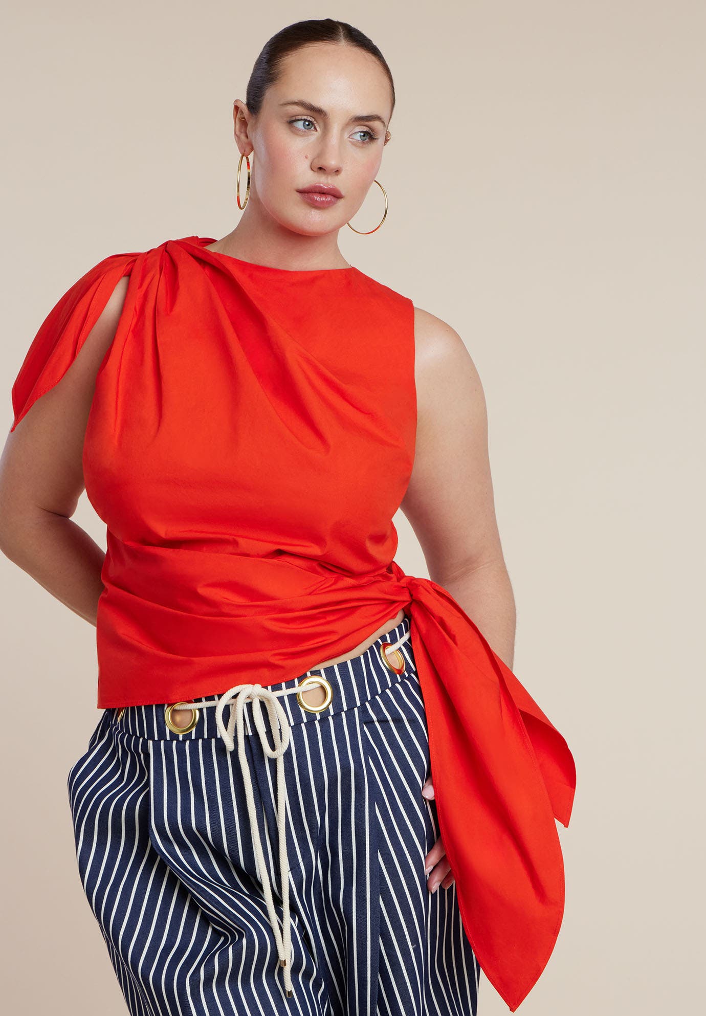 Twist-Tie Poplin Top - image 2