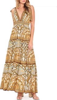 FLYING TOMATO Shoulder Tie Maxi Dress