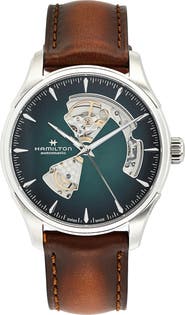 Jazzmaster Open Heart Automatic Leather Strap Watch, 40mm (Men