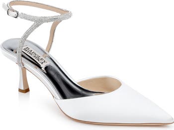 Cassandra Logo Kitten Heel Ankle Strap Sandal