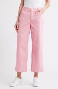 Wit & Wisdom Sam High Waist Ankle Wide Leg Twill Pants
