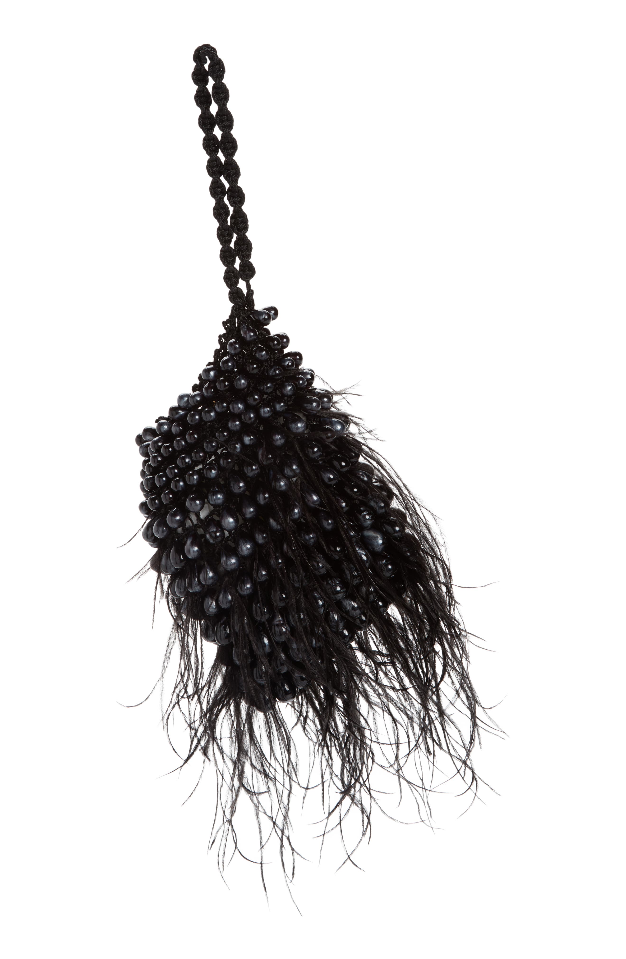 Cult Gaia Dory Bead & Ostrich Feather Wristlet, Alternate, color, 