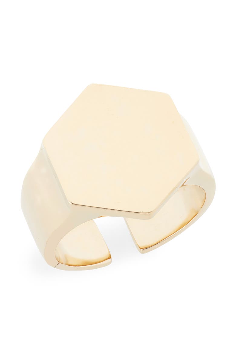 Bague Signet Ring, Main, color, DORE