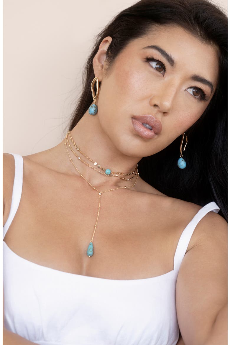 Layered Y-Necklace, Alternate, color, TURQUOISE