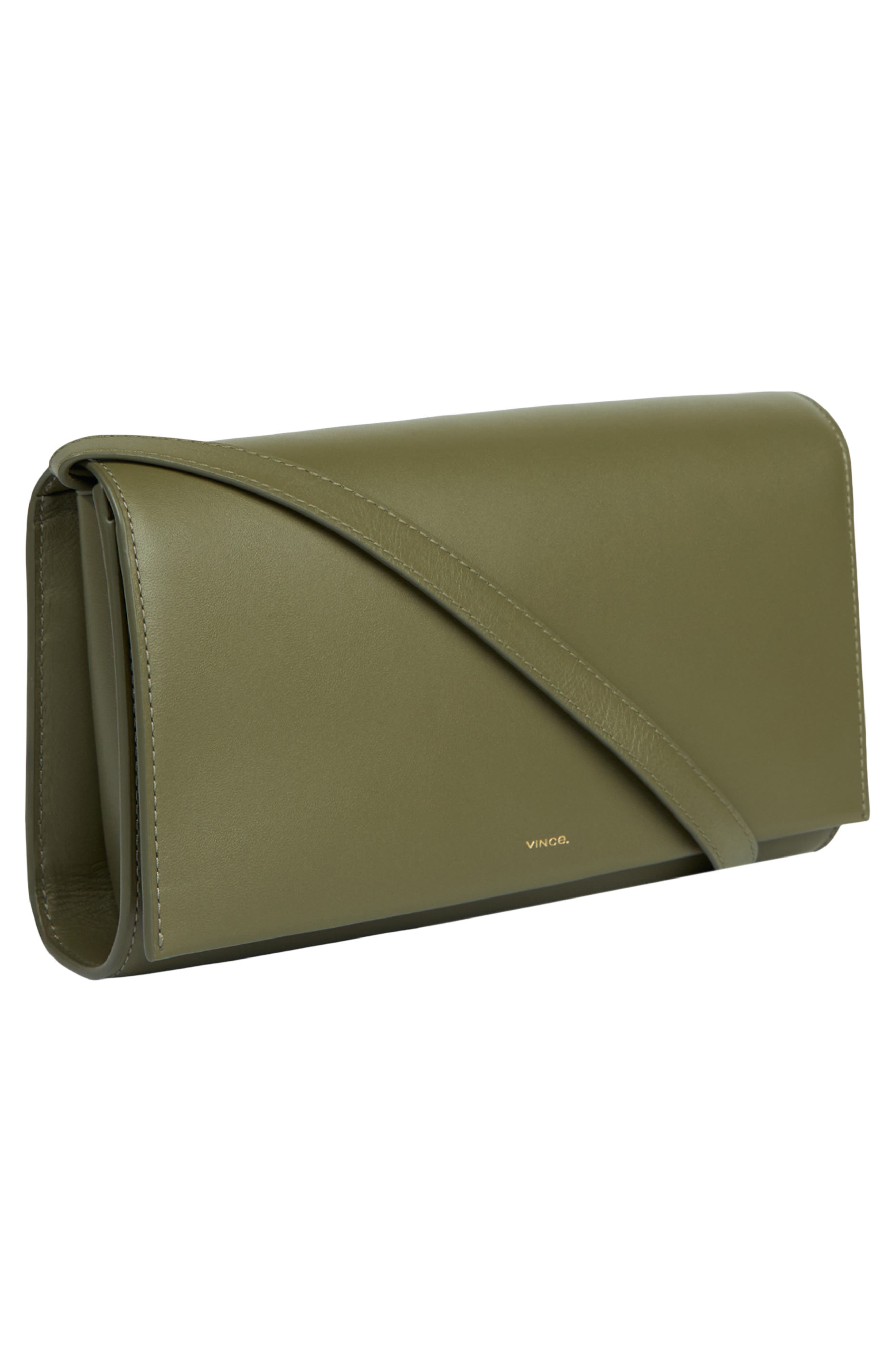 Vince Nappa Leather Wallet on a Strap, Alternate, color, Pinegrove