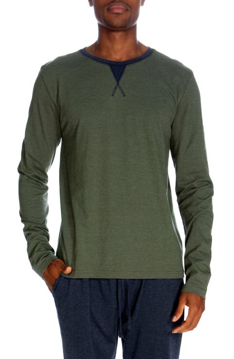 Long Sleeve Contrast Crewneck Shirt