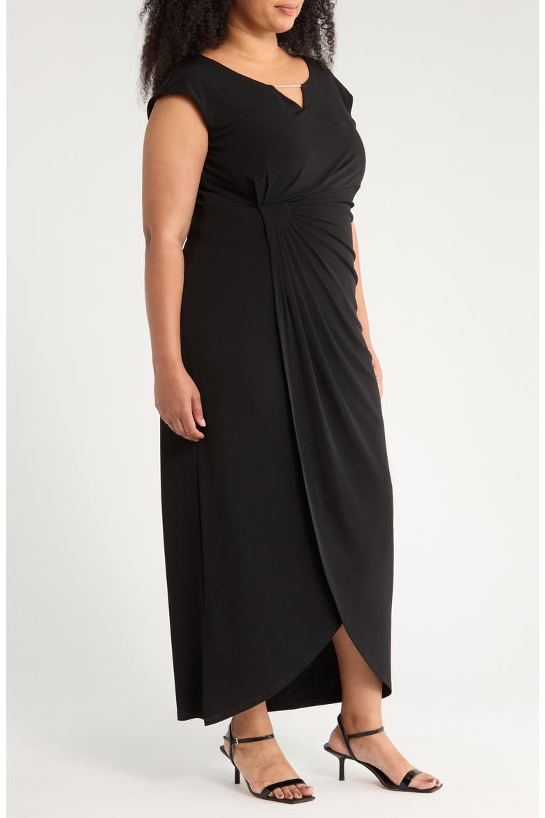 Cap Sleeve Maxi Dress, Alternate, color, BLACK