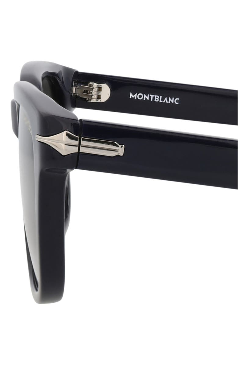 Montblanc Square Sunglasses, 51mm, Alternate, color, Blue Blue Grey