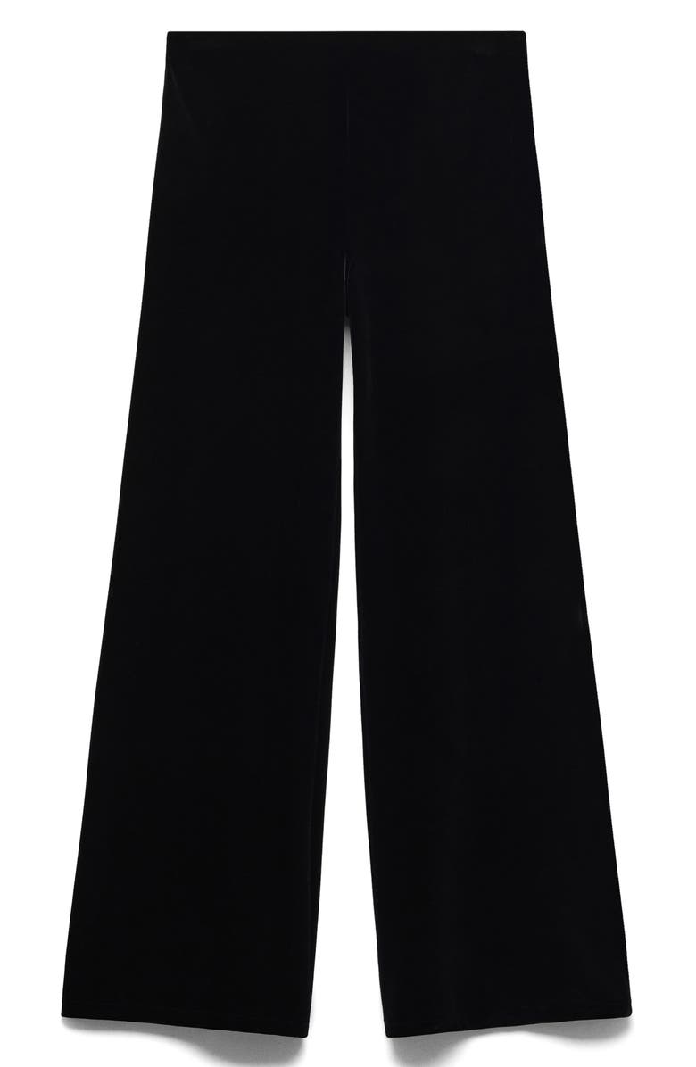 MANGO High Waist Flare Velvet Pants, Alternate, color, 