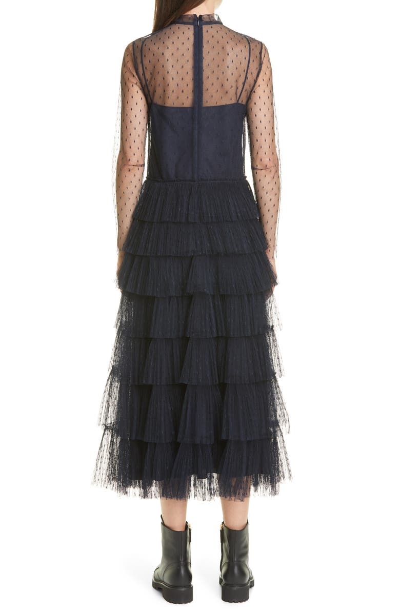 RED Valentino Lace A-Line Jersey Shift Minidress, Alternate, color,