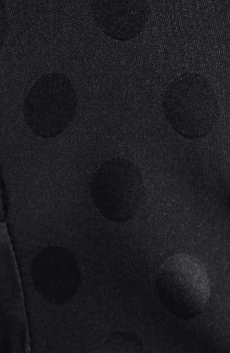 Isabel Marant Esen Polka Dot Jacquard Draped Stretch Silk Top, Alternate, color, Black