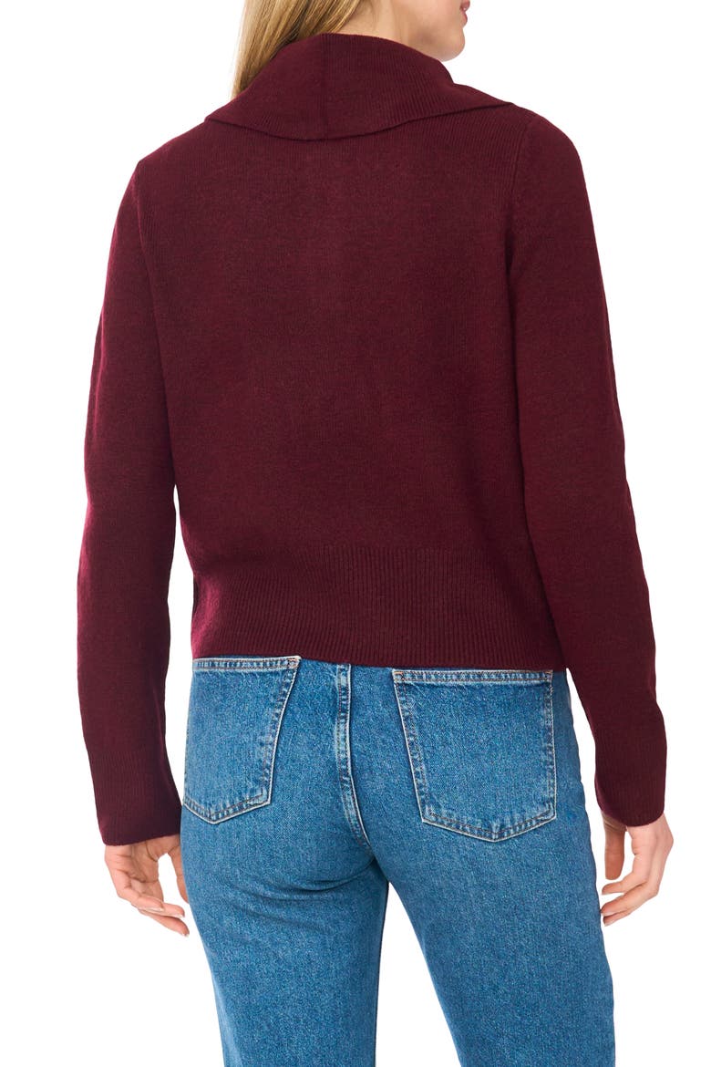 Wide Collar Polo Sweater, Alternate, color, WINE