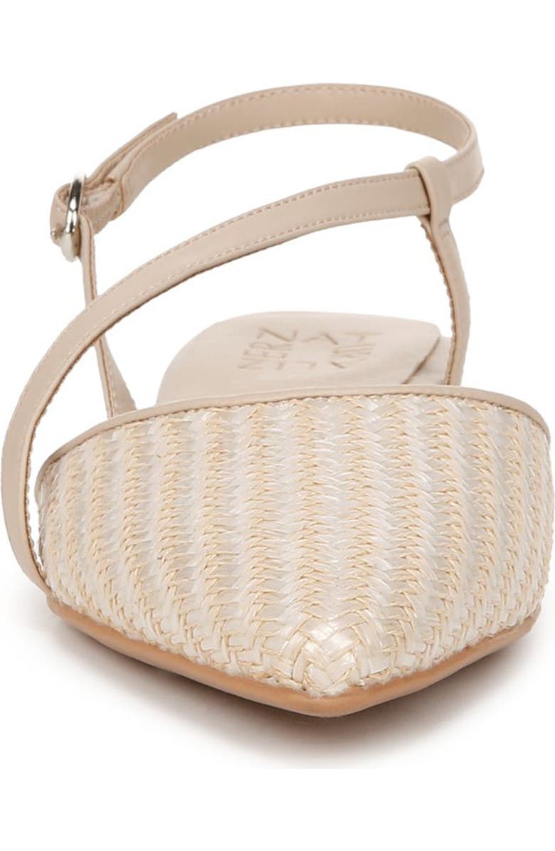 Naturalizer Hawaii Pointed Toe Slingback Flat, Alternate, color, Opal Natural / Tan Fabric