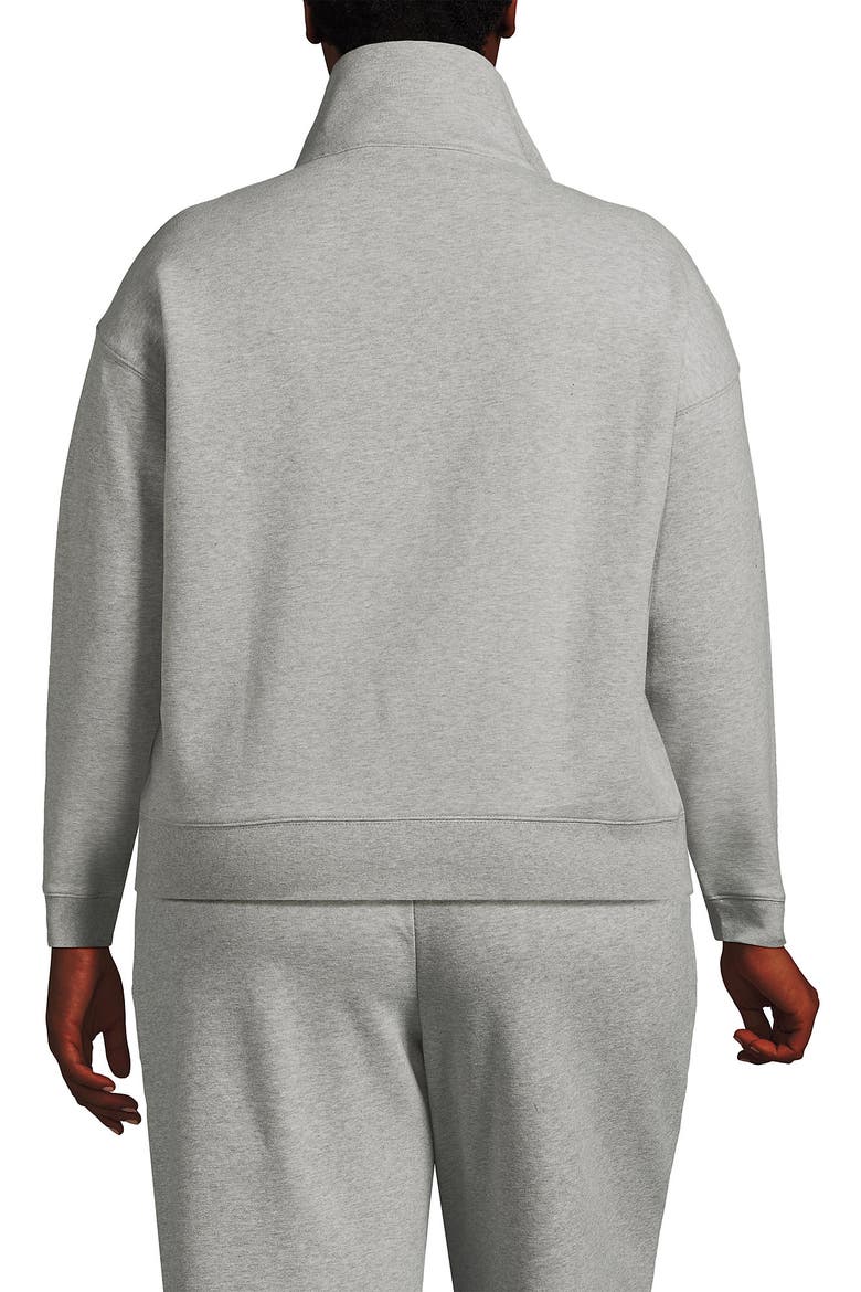 Plus Size Serious Sweats Relaxed Long Sleeve Half Zip Sweatshirt, Alternate, color, Gray Heather