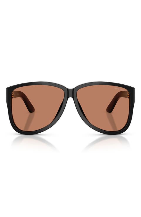 61mm Oversize Pilot Sunglasses