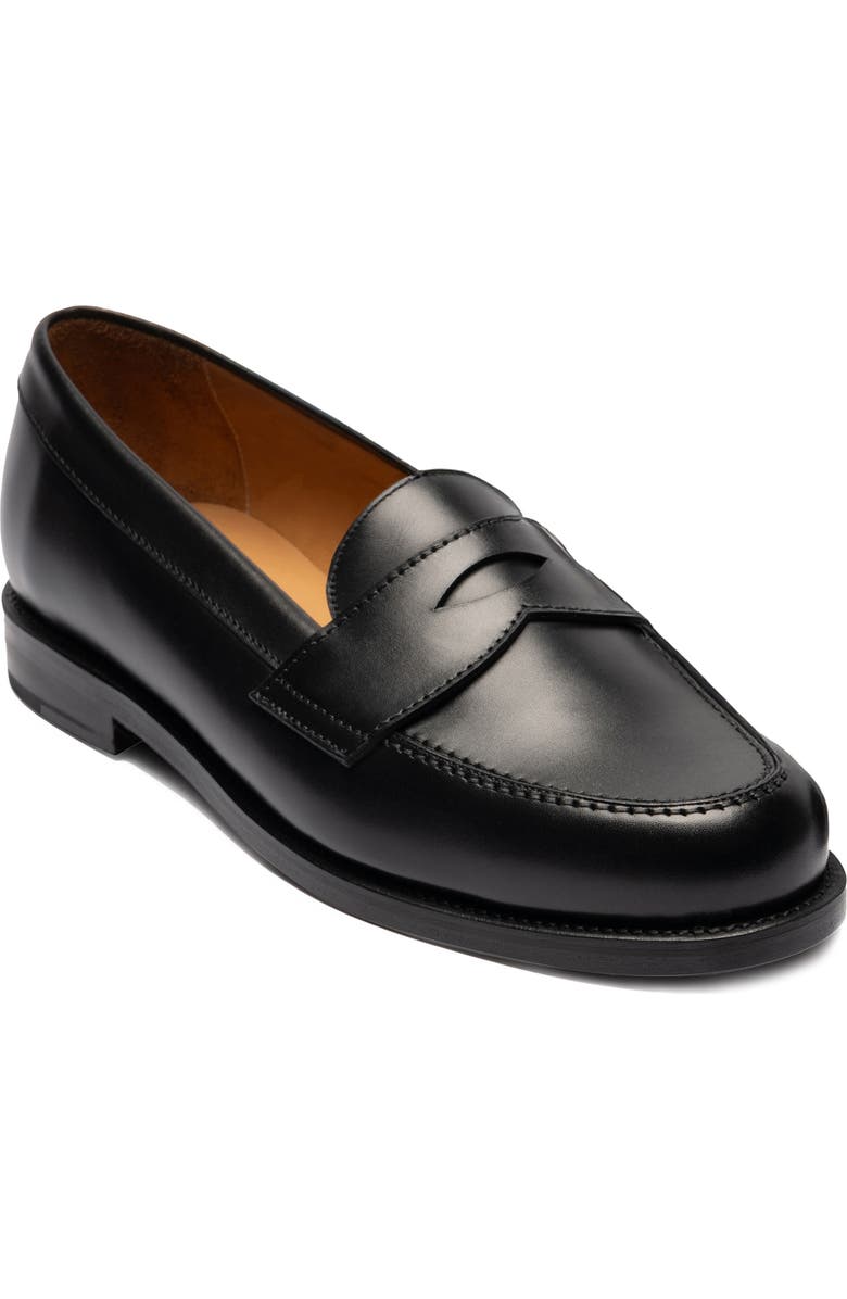 MORJAS The Ivy Penny Loafer, Main, color, Black Calf
