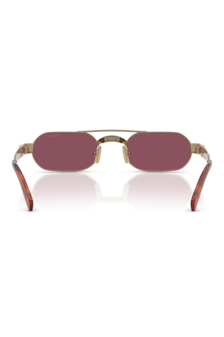 52mm Oval Sunglasses, Alternate, color, BRASS / DARK VIOLET