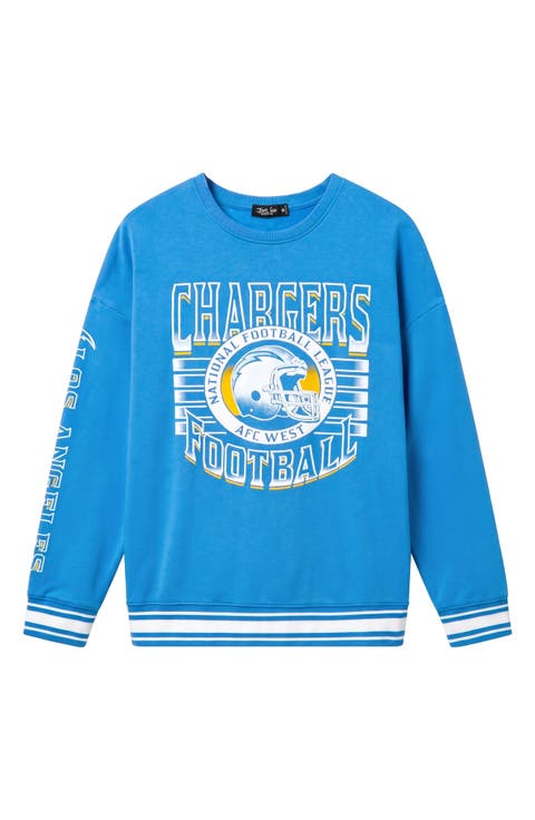 Los Angeles Chargers Striped Rib Fleece Sweatshirt