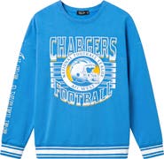 Junk Food Los Angeles Chargers Striped Rib Fleece Sweatshirt
