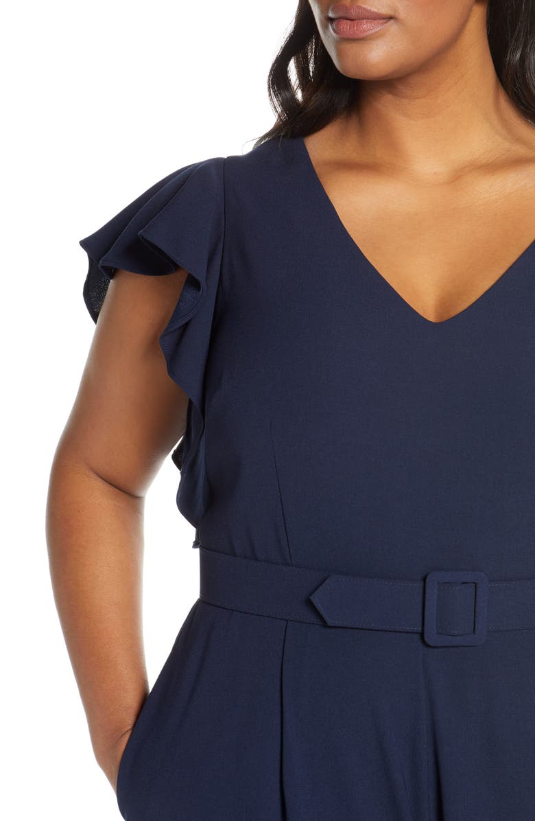 Eliza J Flutter Sleeve Jumpsuit, Alternate, color,