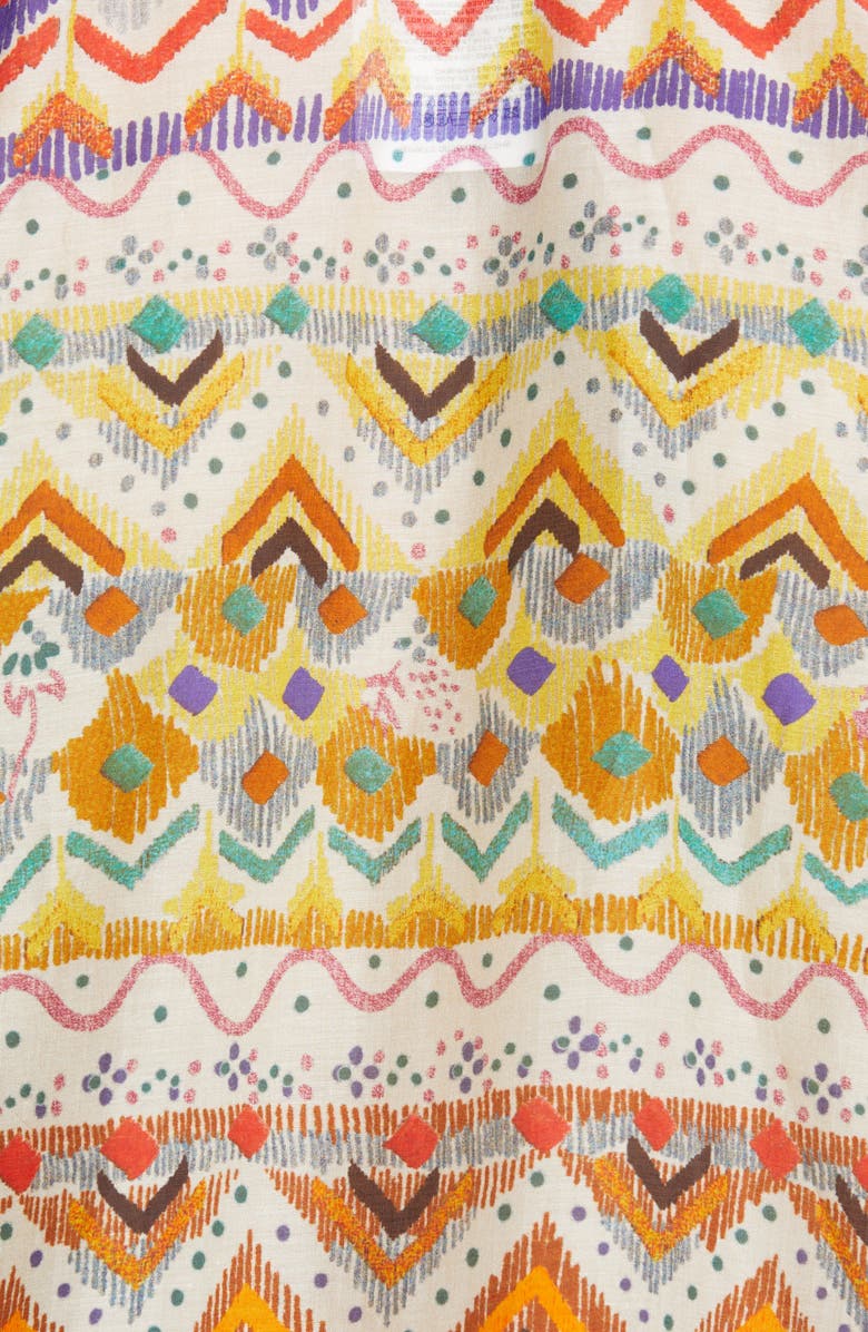 Etro Geo Print Cotton & Silk Caftan Dress, Alternate, color, 